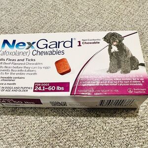 NEW Nexgard Chewables for Dogs - Beef-Flavored, 24.1-60 lbs. Exp 10/27